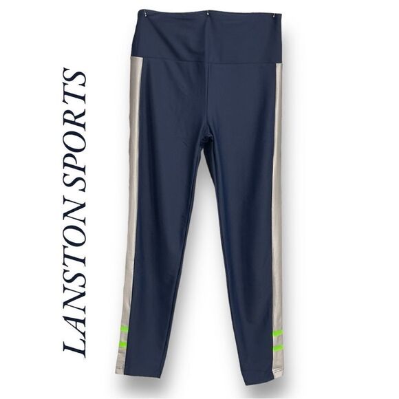 LANSTON Sports Women’s Sports Leggings in the Size Small in Blue/Silver Color - Picture 1 of 4